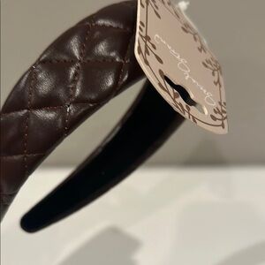 Elegant Brown Quilted Headband by Social Strand NWT